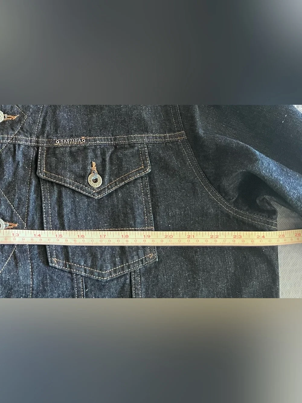 Vintage Y2K Náutica Men's Indigo Denim Jacket (oversized)
